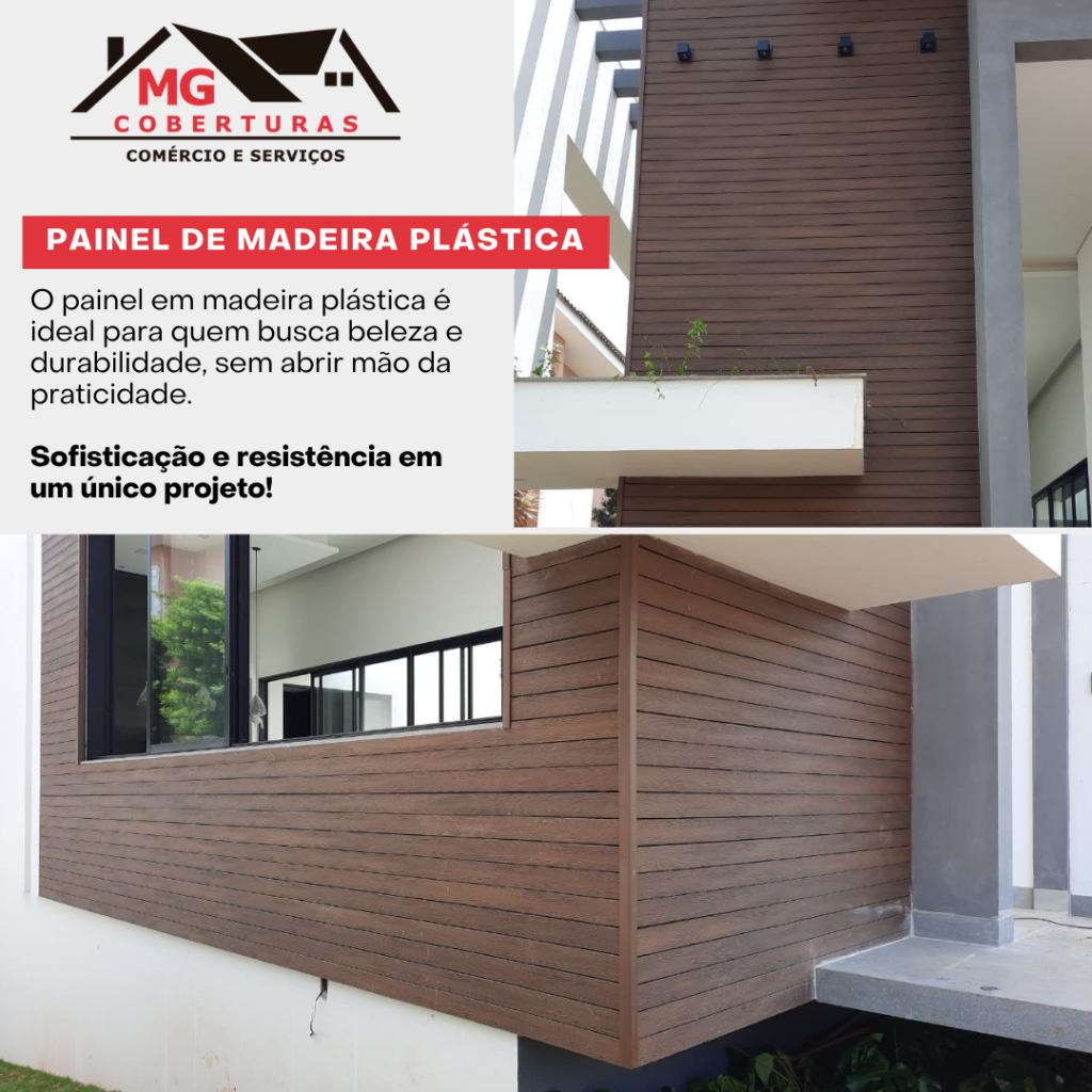 Painel de madeira plástica . O painel em madeira plástica é ideal para quem busca beleza e durabilidade, sem abrir mão da praticidade.