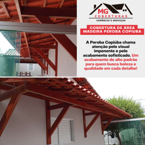 Cobertura de área madeira peroba copiuba A Peroba Copiúba chama atenção pelo visual imponente e pelo acabamento sofisticado